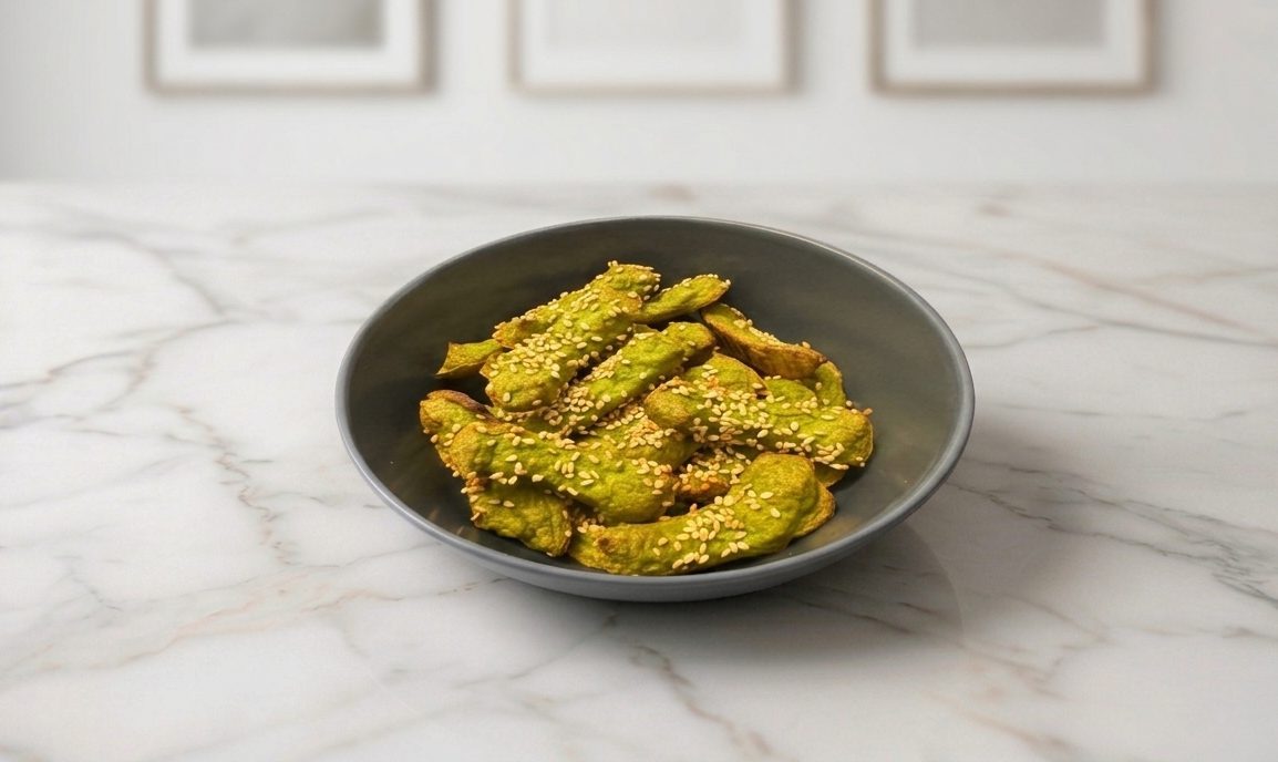 Palitos de guisantes servidos para dipear